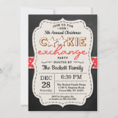 Feste Chalkboard Cookie Exchange Weihnachtsfeierta Einladung (Vorderseite)