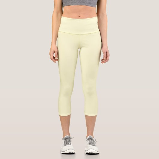 Feste Creme Capri Leggings (Vorderseite)