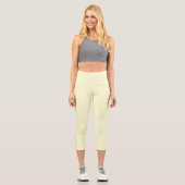 Feste Creme Capri Leggings (Vorderseite)