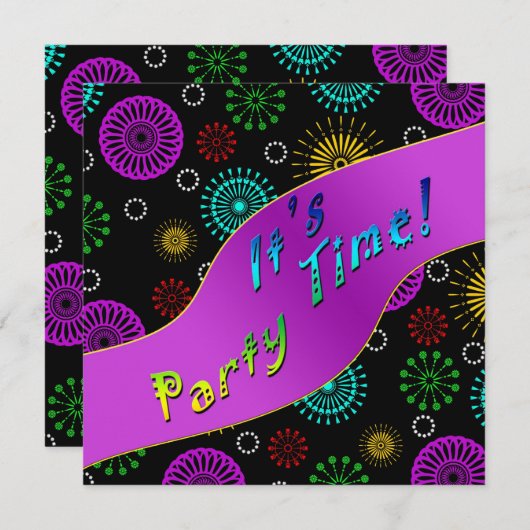 FESTE EINLADUNG - PARTY (Vorne/Hinten)