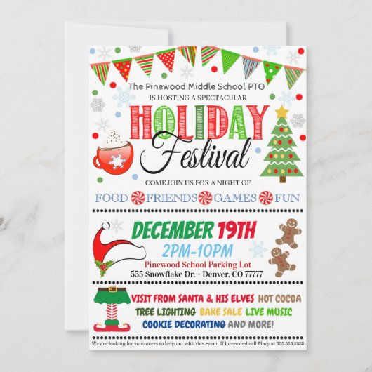 Feste Feiertage Einladung (Vorderseite)