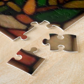 Feste Glaskunst mit Delphinen beim Sonnenuntergang Puzzle (Seite)