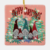 Feste Gnome fügen Namen hinzu Keramikornament (Vorderseite)