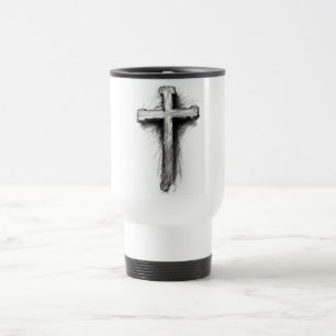 Feste, grafische christliche Kreuz-Reisetasche Reisebecher