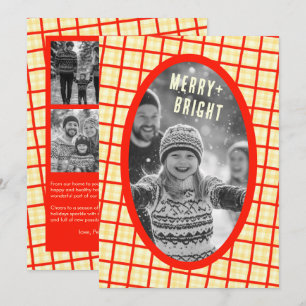 Feste karierte Gingham-Weihnachts-Fotocollage Feiertagskarte