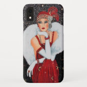 Feste Kunst Deko Retro Weihnachtsfrau Case-Mate iPhone Hülle (Rückseite)