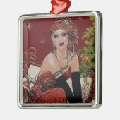 Feste Kunst Deko Retro Weihnachtsfrau Ornament Aus Metall (Links)