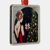 Feste Kunst Deko Retro Weihnachtsfrau Ornament Aus Metall (Rechts)