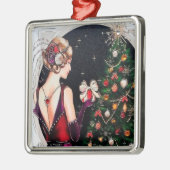 Feste Kunst Deko Retro Weihnachtsfrau Ornament Aus Metall (Links)