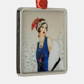 Feste Kunst Deko Retro Weihnachtsfrau Ornament Aus Metall (Rechts)