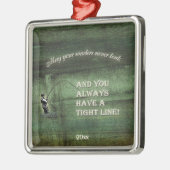 Feste Linie | Stelzvögel lecken nie, Silbernes Ornament (Links)