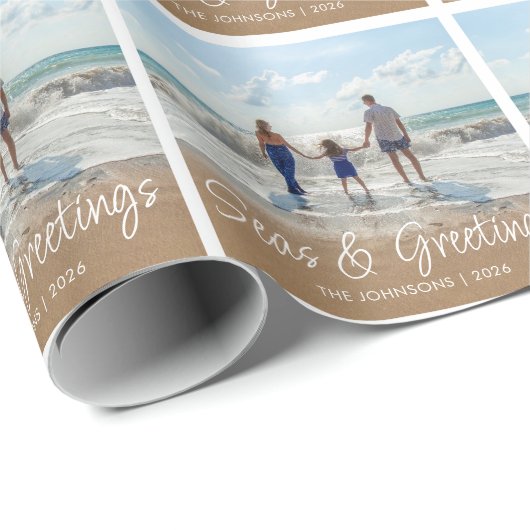 Feste Meas & Greetings Familienfest Foto Weihnacht Geschenkpapier (Rolleneckpunkt)