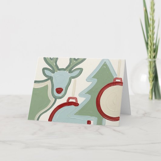 Feste minimalistische Weihnachtskarte Karte (Vorderseite)