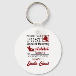 Feste Nordpol-Lieferung mit Namen Schlüsselanhänger
