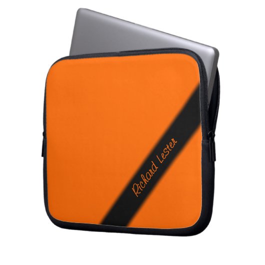 Feste Orange Laptopschutzhülle (Vorderseite Links)