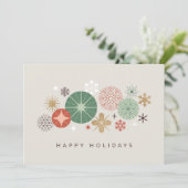 Feste Ornamente und Sterne Feiertagskarte (Stehend Vorderseite)