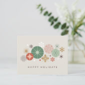 Feste Ornamente und Sterne Feiertagspostkarte (Stehend Vorderseite)