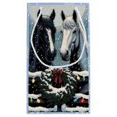 Feste Pferde | Frohe Weihnachten Kleine Geschenktüte (Rückseite)