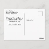 Feste Pferde | Frohe Weihnachten Postkarte (Rückseite)