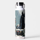 Feste Pferde | Frohe Weihnachten Trinkflasche (Vorne)