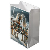 Feste Pferde und Weihnachtslicht Mittlere Geschenktüte (Rückseite Schrägansicht)
