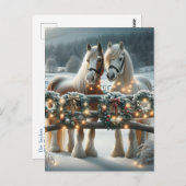 Feste Pferde und Weihnachtslicht Personalisiert Postkarte (Vorne/Hinten)