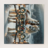 Feste Pferde und Weihnachtslicht Puzzle (Horizontal)