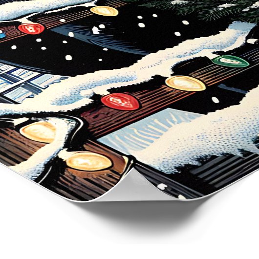 Feste Pferde | Weihnachtskunst Poster (Ecke)