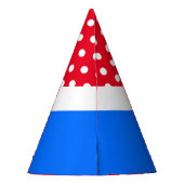 Feste Punkte leuchtend rot oben blau Untergrund Partyhütchen (Rückseite)