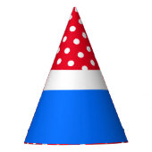 Feste Punkte leuchtend rot oben blau Untergrund Partyhütchen (Vorderseite)