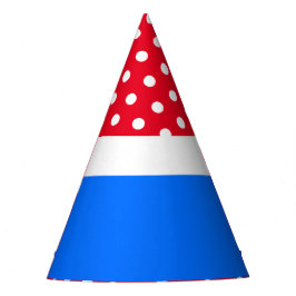 Feste Punkte leuchtend rot oben blau Untergrund Partyhütchen