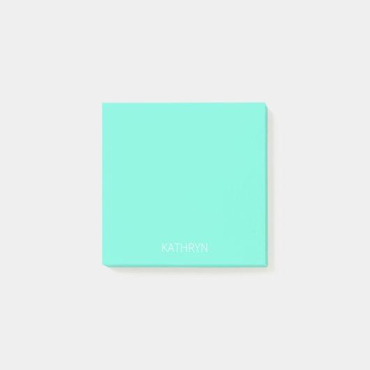 feste reiche königliche Minzgrün Post-it Klebezettel (Vorderseite)