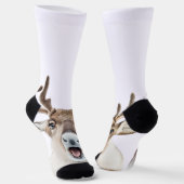 Feste Rentiersocken mit Albernen Gesichtern Socken (Gewinkelt)