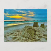 feste Sandschlösser am Strand Postkarte (Vorderseite)