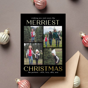 Feste saubere Collage FOIL Weihnachtsfotokarte Folien Feiertagskarte