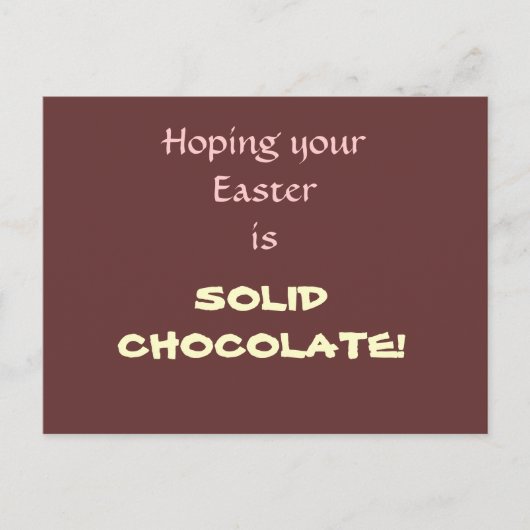 Feste Schokolade Ostern Feiertagspostkarte (Vorderseite)