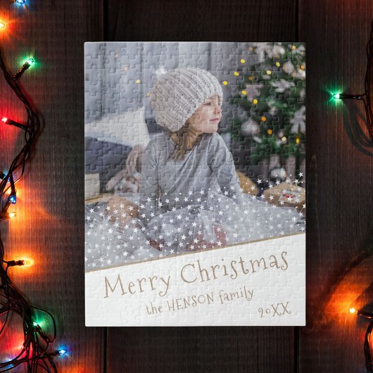 Feste Sterne Weihnachtsfamilie Keepake Foto Puzzle