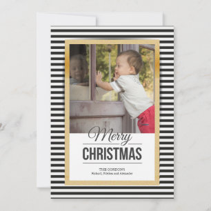 Feste Streifen Foto Weihnachtskarte Feiertagskarte
