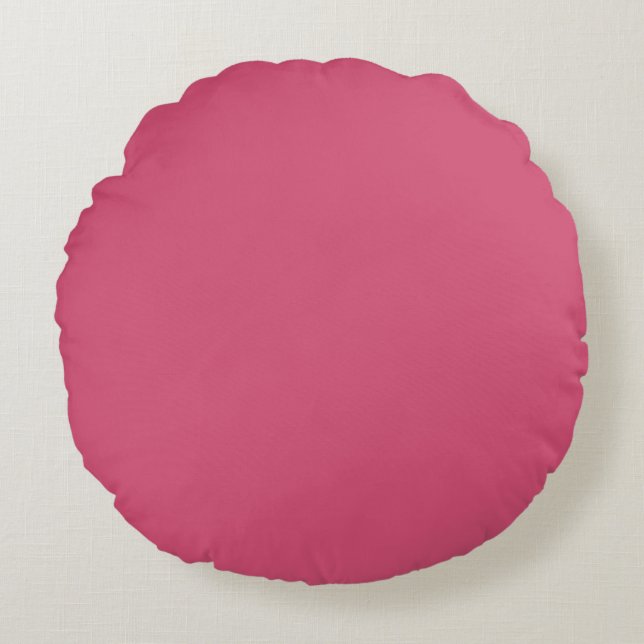 Feste tiefe mittlere rosa Farbe Rundes Kissen (Vorderseite)