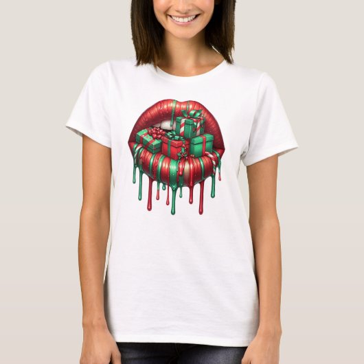 Feste Tropfsteine mit Weihnachtsgeschenken T-Shirt (Vorderseite)