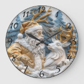 Feste Uhr mit dem Weihnachtsmann und Rentieren (Vorderseite)