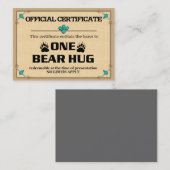 FESTE UMARMUNG Zertifikat-Karten Rabattkarte (Vorne/Hinten)