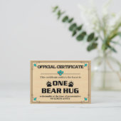 FESTE UMARMUNG Zertifikat-Karten Rabattkarte (Stehend Vorderseite)