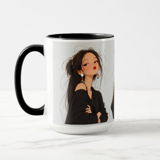 Feste & Unbeeindruckte Ästhetik-Trio Mädchen Kaffe Tasse (Links)