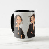 Feste & Unbeeindruckte Ästhetik-Trio Mädchen Kaffe Tasse (Vorderseite Links)
