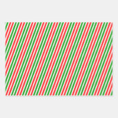 Feste und lustige Weihnachtsfarben Gestreiftes Mus Geschenkpapier Set (Vorderseite 2)