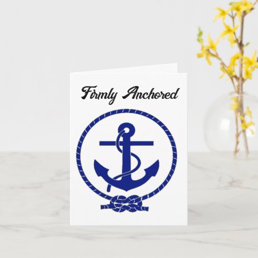 Feste verankerte Nautical Anchor Coastal Artwork Karte (Gelbe Blume)