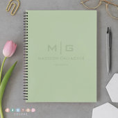 Feste weiche Licht Pastell Salbei Moos Grün Farbe Notizblock