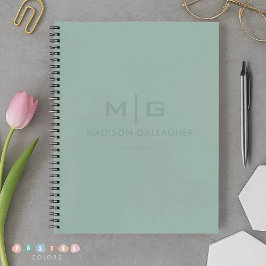 Feste weiche Licht Pastell-Salbei-Moos-Grünfärbung Notizblock