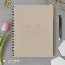 Feste weiche Lichtpastell-Beige-Grau-Braun-Farbe Notizblock